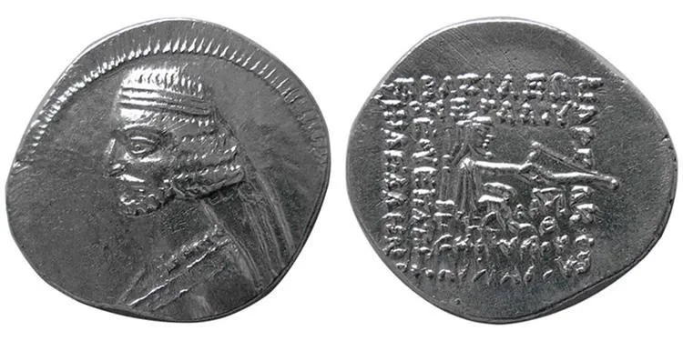 KING of PARTHIA, Mithradates IV. 58/7-55 BC. AR Drachm, Choice Superb EF