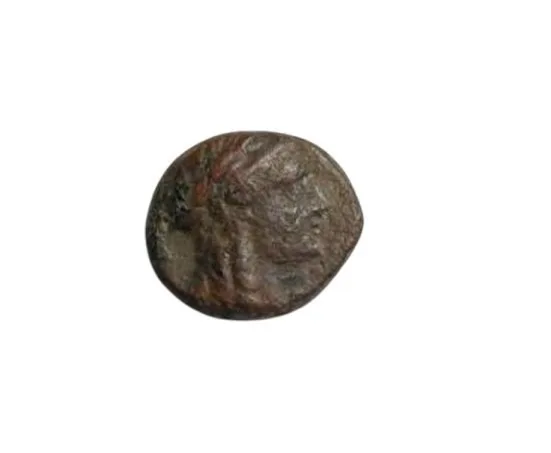 Antiochos III the Great 222-187 BC, AE 15.5mm 4.18gm Apollo testing arrow