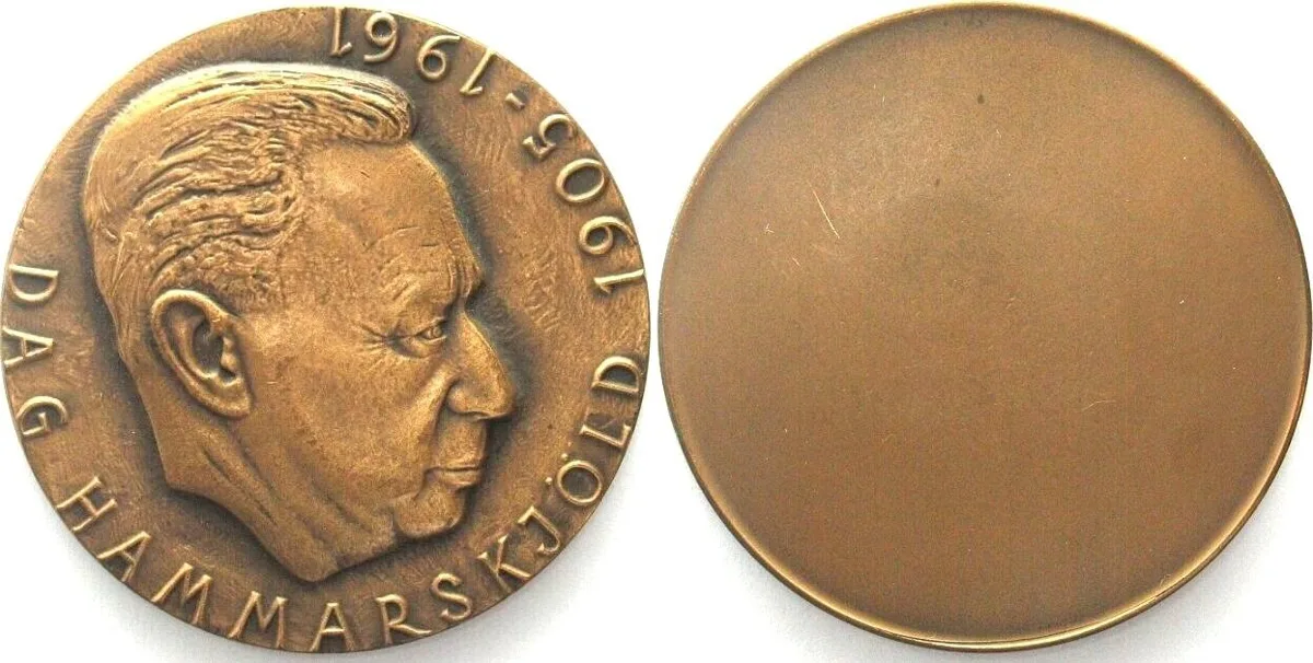 1961 DAG HAMMARSKJÖLD Uniface medal 1961 by H. Jacot bronze 60mm UNC