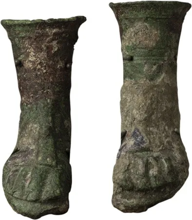 Roman Bronze Sandled Feet, Pair