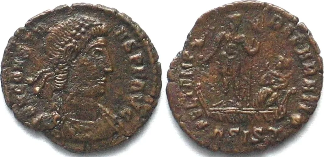 348-351 CONSTANS (333-350 AD). AE Follis, 348-351, ASIS Y, Siscia mint XF