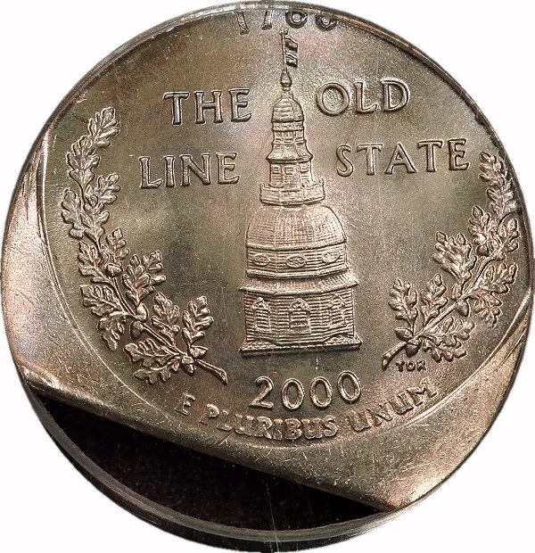 Washington 25¢, 2000, 20% Off Center & 15% Straight Clip, 25¢, MS66 , PCGS