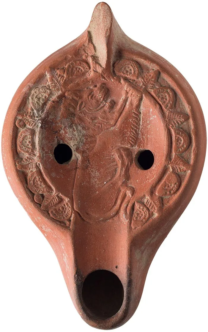 Roman North African Oil Lamp with Lion