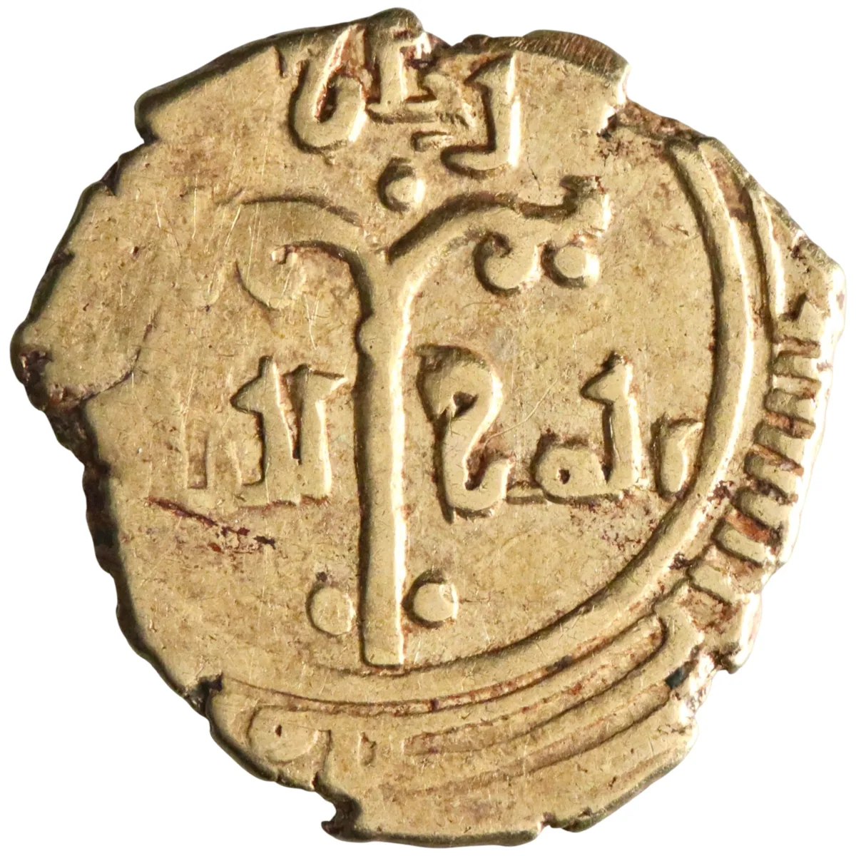 Sicily: Roger II (1105-1154), gold tari (1.83g), Siqiliya (Sicily), 1105-1154 CE. Ornamental floral design. Arabic legends / First half of kalima.
