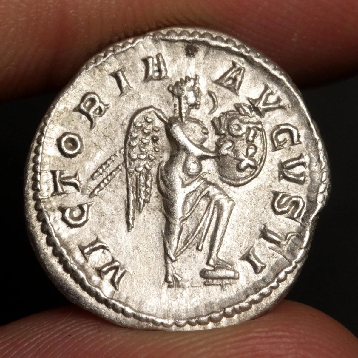 Severus Alexander Denarius 228AD Ancient Roman Empire Silver Coin - VICTORIA AVGVSTI