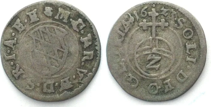 1623 BAVARIA 2 Kreuzer 1623, MAXIMILIAN I, silver VF