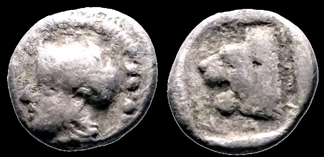 Troas, Assos 450-400 BC, AR 12mm 1.72gm Hemidrachm, Rare