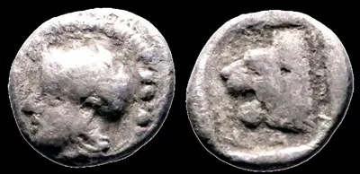 Troas, Assos 450-400 BC, AR 12mm 1.72gm Hemidrachm, Rare