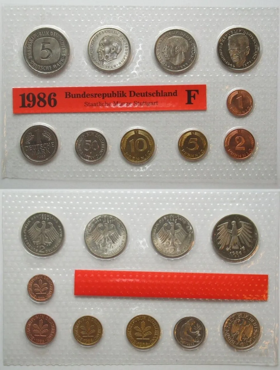 1986 GERMANY 1986 F BU MINT SET - SCARCE YEAR! BU