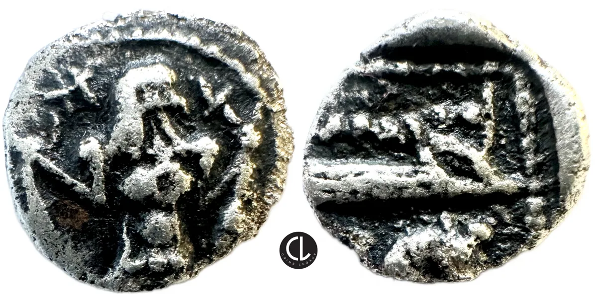 Phoenicia, Arados, Uncertain King, AR Twelfth Shekel, Circa 440-420 BC, Marine Deity / Prow – RRRR