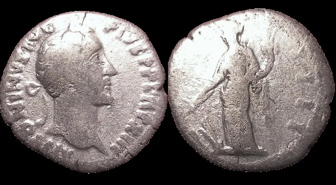 ANTONINUS PIUS 138-161 AD (Struck 153-154 AD) AR 17mm, 2.5gm Denarius. Rome