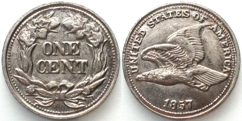 1972 USA CENT 1857 FLYING EAGLE Replica 1972 by Carrarmato Perugina chocolate 21mm UNC