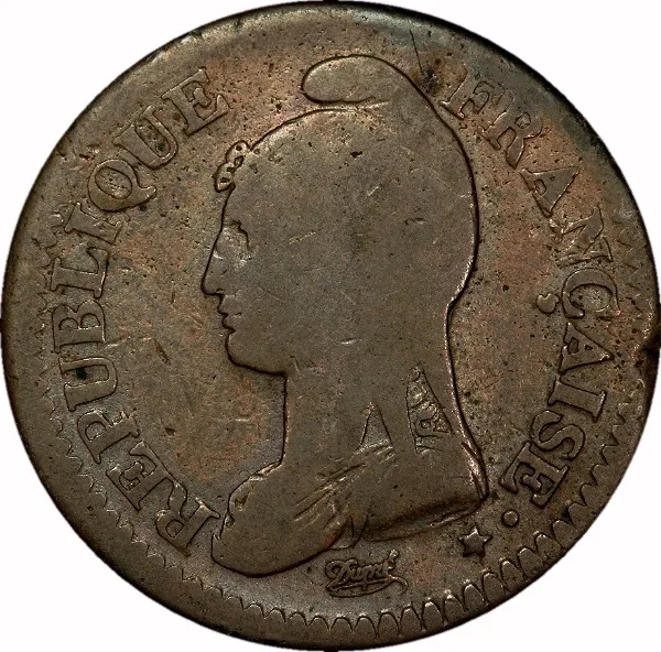 France, Directory & Consulate, 1795-1804, L'AN 8, AA, Un Decime, F/VF
