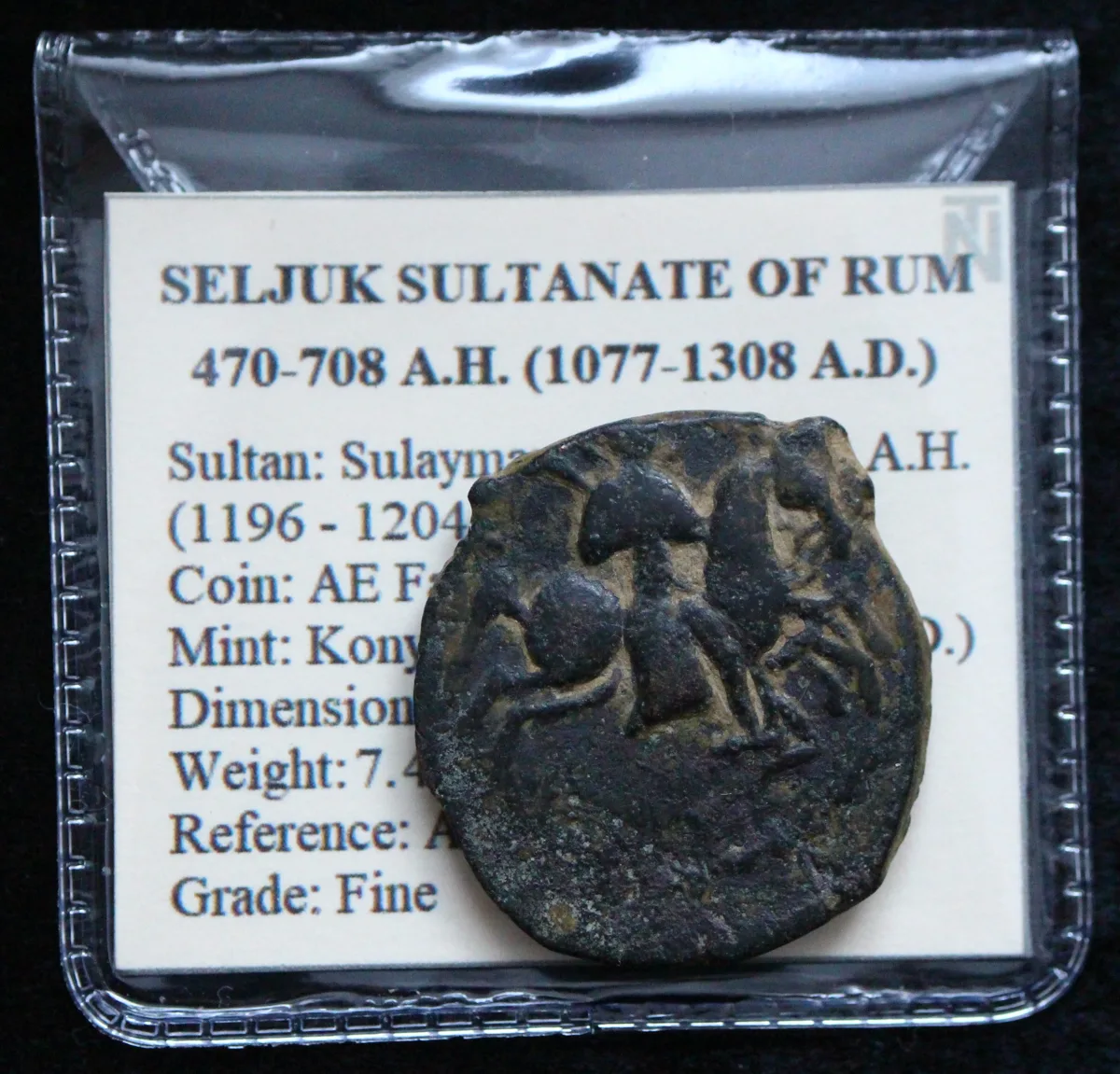 Sultan Sulayman II AE Fals Rum Konya 1199 AD