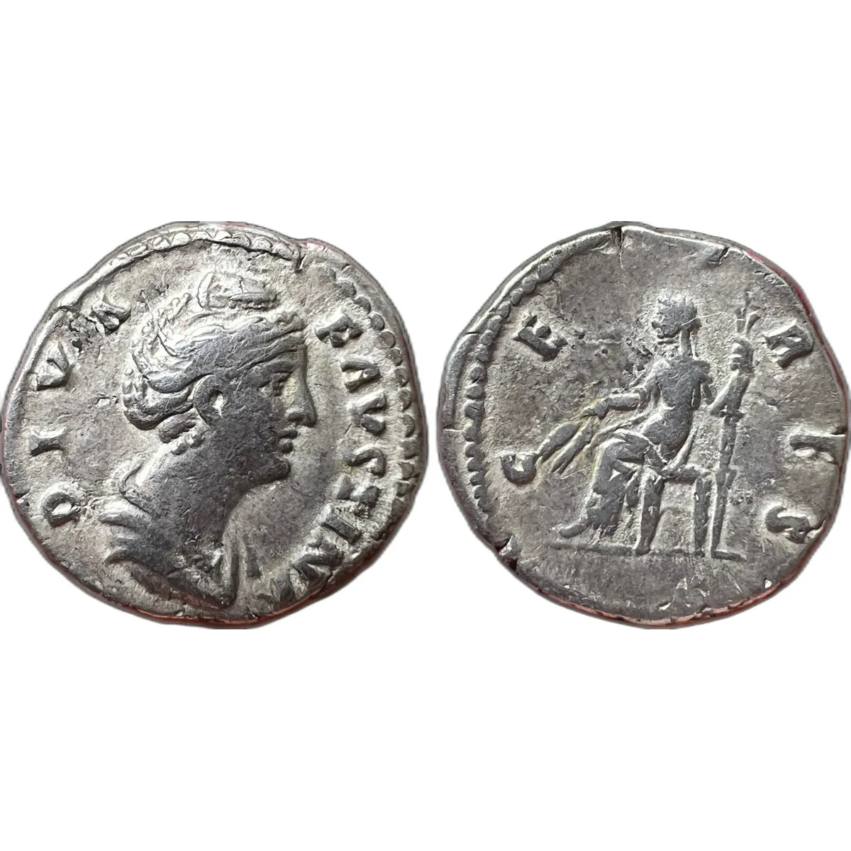 Roman Imperial Diva Faustina I AR Denarius Ceres Rome AD 140-141