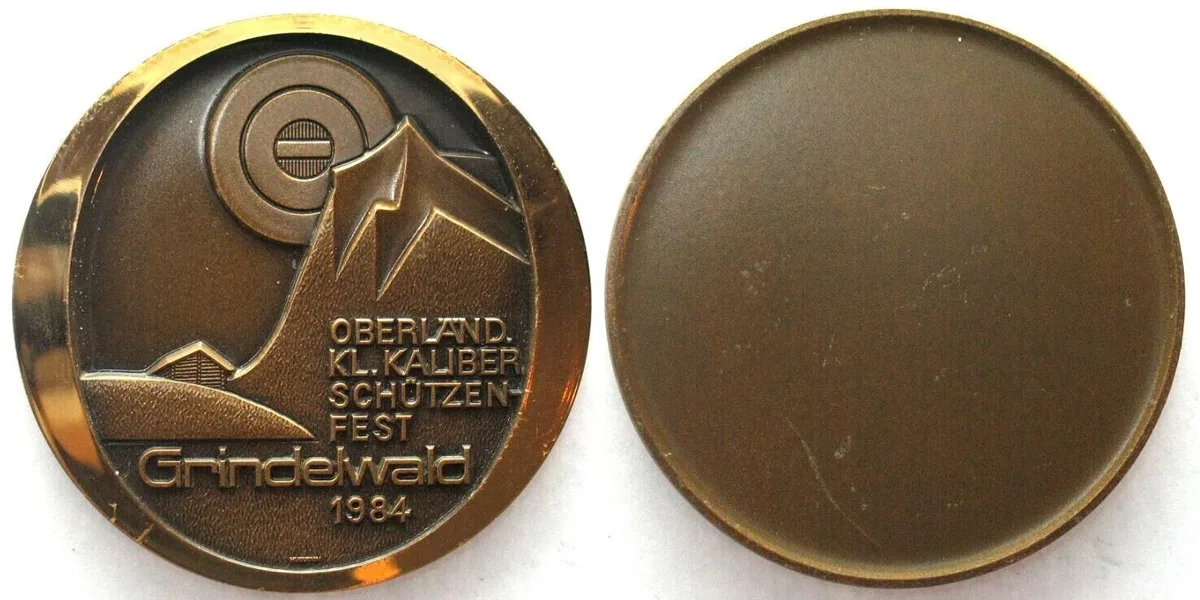 1984 GRINDELWALD (BERN) 1984 SHOOTING FESTIVAL Medal bronze 50mm UNC-