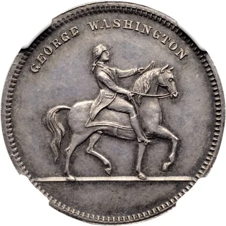 Exonumia, 1862, Equestrian Washington; Born, President, Died, Medal, MS64 , NGC