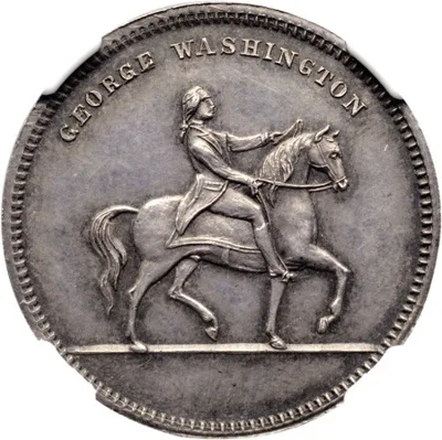 Exonumia, 1862, Equestrian Washington; Born, President, Died, Medal, MS64 , NGC