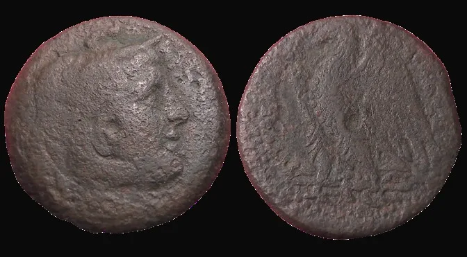 PTOLEMY II PHILADELPHOS 284-246 BC (Struck 265 and 246 BC) AE 23.2mm, 11.86gm obol. Alexandria.