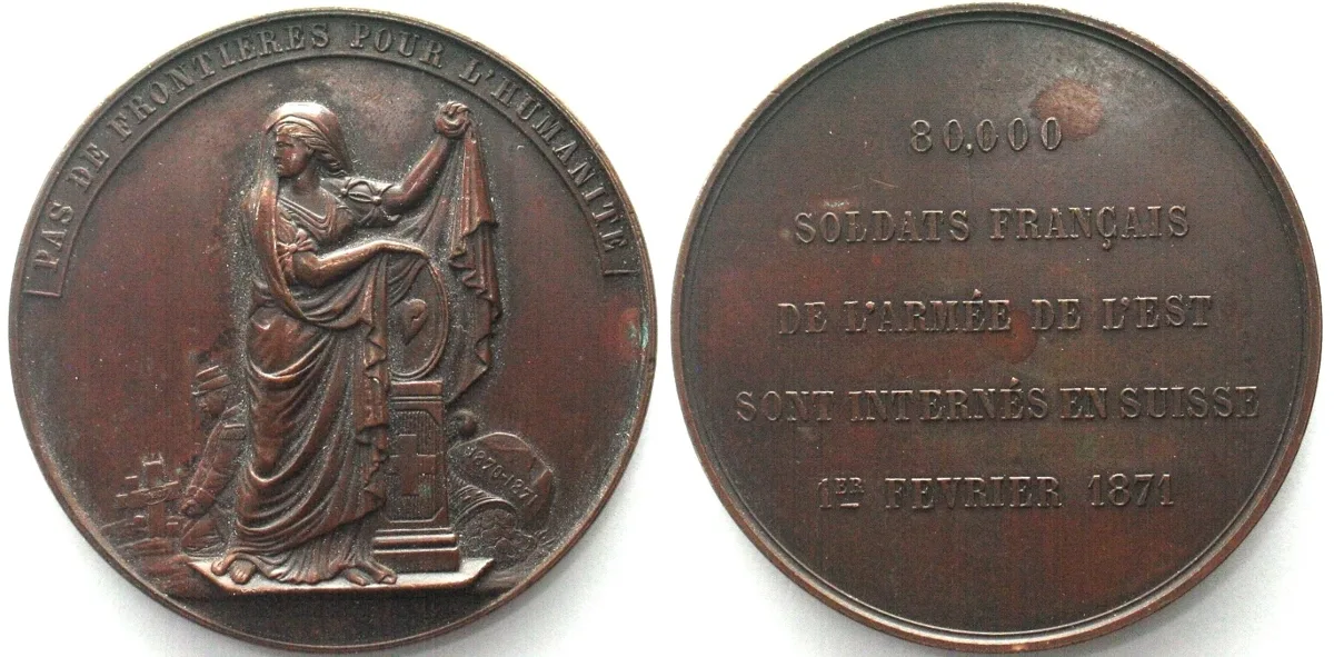 1871 INTERNMENT OF THE FRENCH EASTERN ARMY IN SWITZERLAND 1871 by Landry, 50mm AU