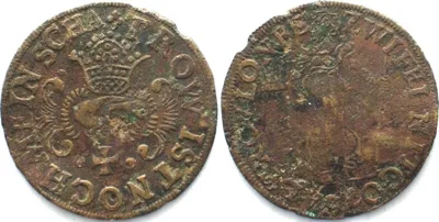 1575 NUREMBERG Counter c.1575 TROW IST NOCH MEIN SCHA brass 27mm VF