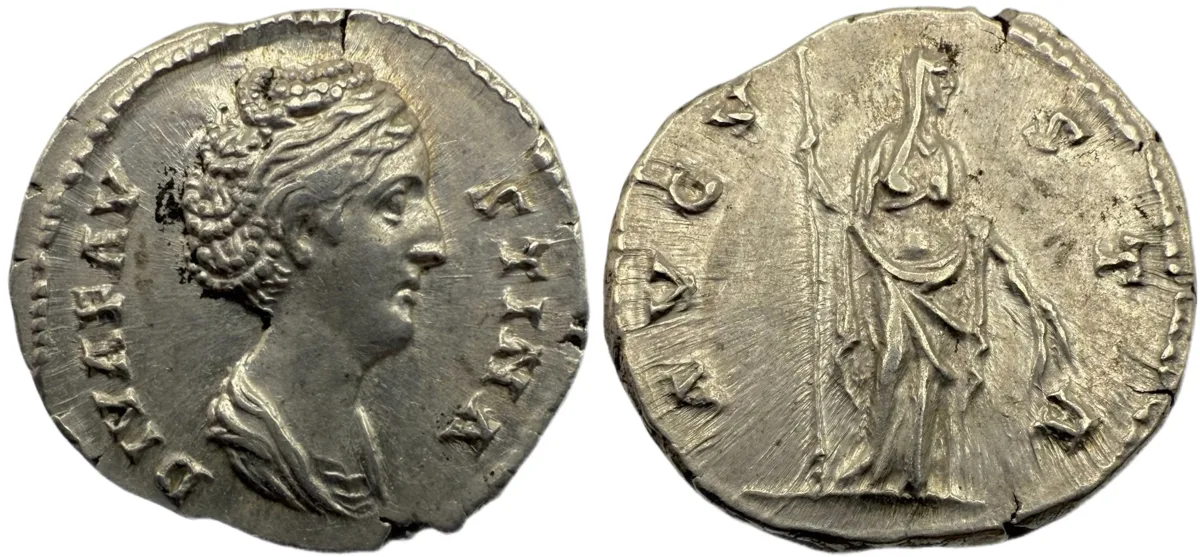Faustina I Denarius - Fine style/Flow lines