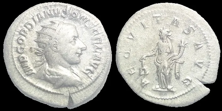 Gordian III 238-244 AD (Struck 240 AD) AR 23.2mm 3.75 gm Antoninianus, Rome, slight tone