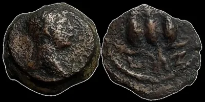Roman Provincial Trajan 98-117 AD (113-114 AD) AE 12mm 1.45gm Dichalkon Hem Nem Crown, Alexandria