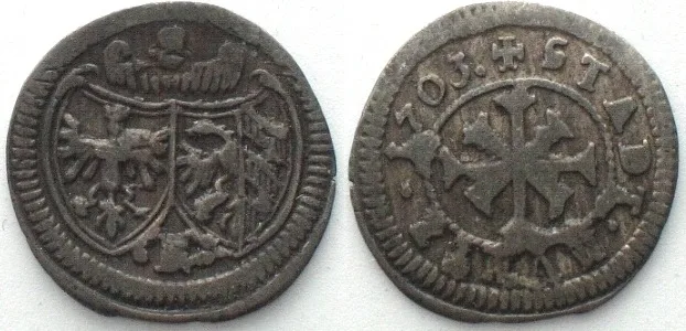 1703 Germany NUREMBERG. Kreuzer 1703, silver VF