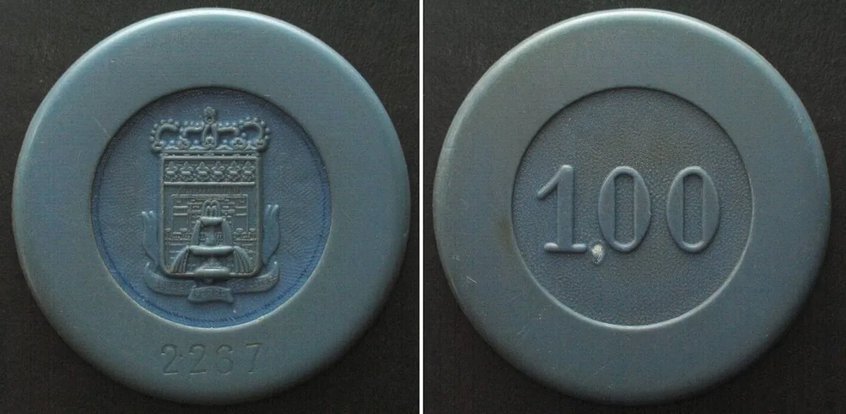 1958 FORGES-LES-EAUX 100 Old Francs = 1 New Franc (1958) GRAND CASINO 38mm AU