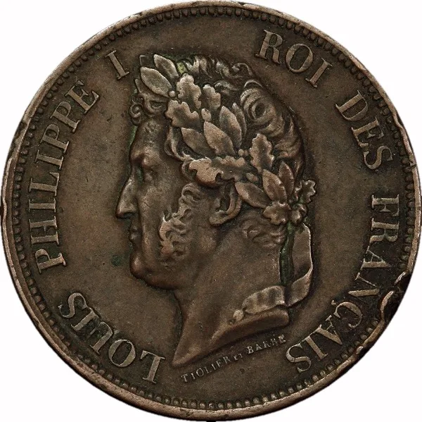 France, Colonies, 1843, 10 Centimes, VF