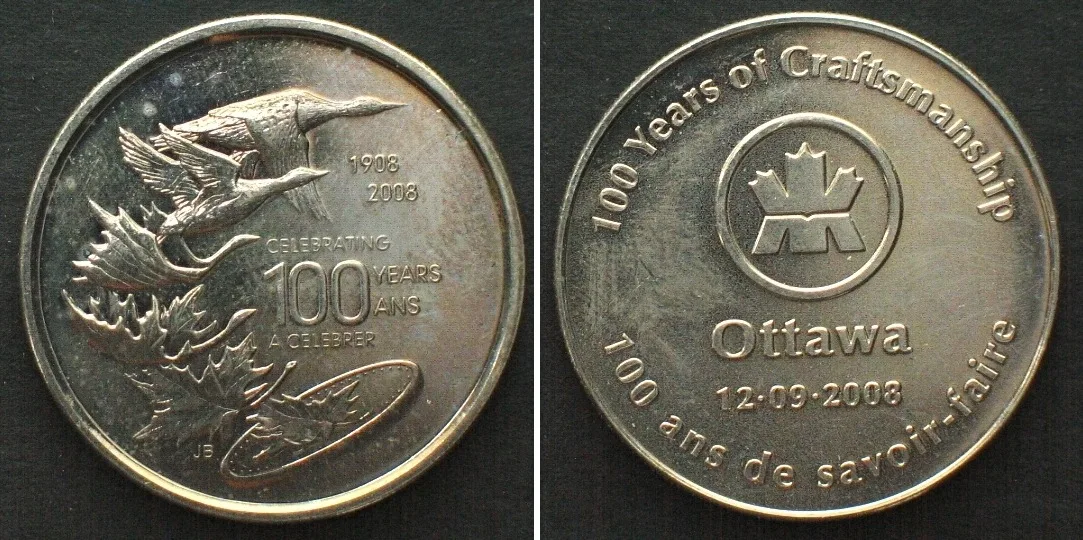 2008 OTTAWA 2008 ROYAL CANADIAN MINT, 100 YEARS CRAFTSMANSHIP Cu-Ni 27mm UNC-