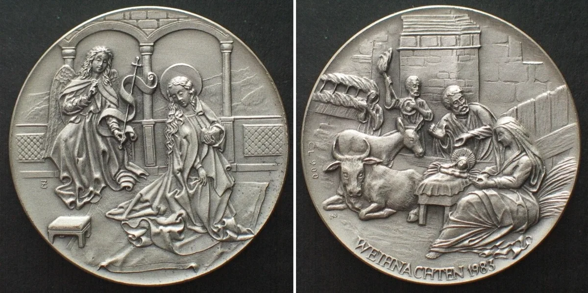 1983 SWITZERLAND Christmas Thaler CHRISTMAS 1983 silver BU
