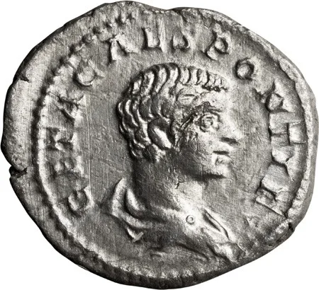 Geta as Caesar. Denarius