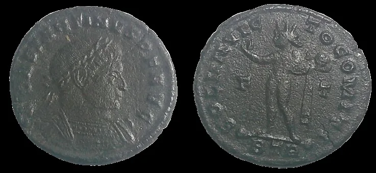 Constantine I 316 AD, BI 20mm 2.73gm Nummus Treveri mint, Nicely centered, Scarce VF