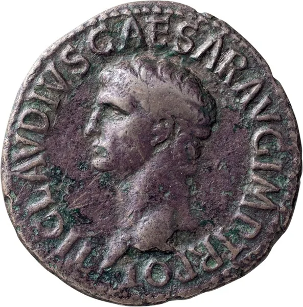 Claudius I: his earliest obverse legend on bronze coins. 40-as
