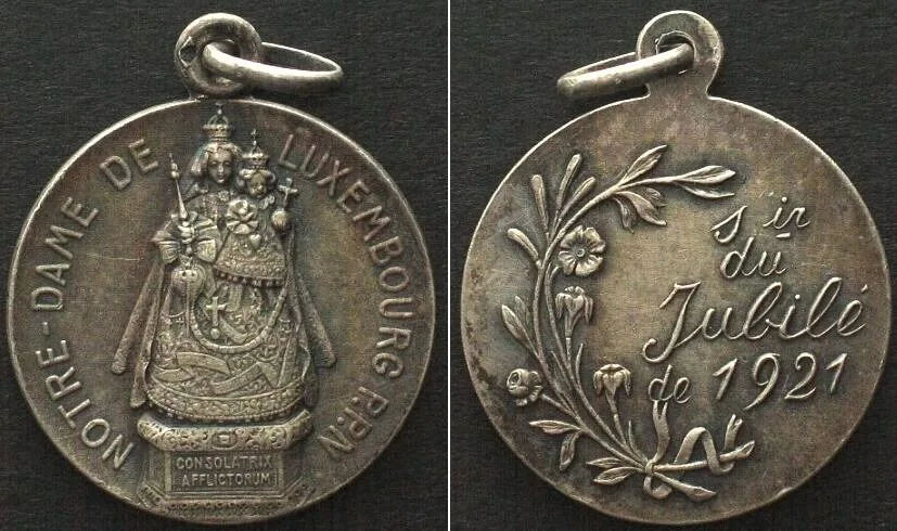 1921 LUXEMBOURG. Medal 1921 NOTRE-DAME DE LUXEMBOURG silvered bronze 25mm AU