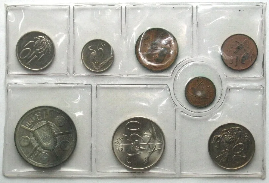 1974 SOUTH AFRICA 1974 BU SET with silver 1 Rand 50th Anniversary of Pretoria Mint BU