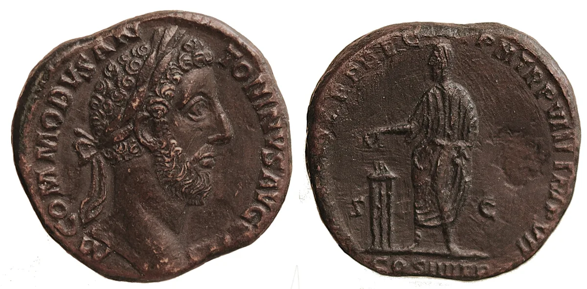 Commodus Æ Sestertius. Rome, AD 184.