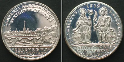 1739 German States FREIBURG City. Thaler 1739 (copy 1980) PATRONATSTALER silver 30mm Proof
