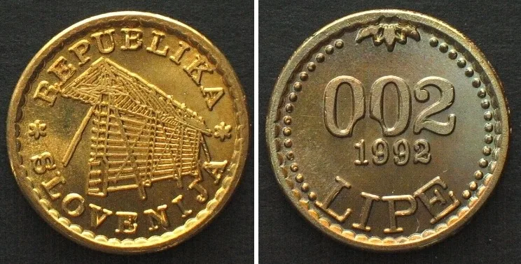 1992 SLOVENIA 0.02 Lipe 1992 Token LIPA HOLDING, Ljubljana Cu-Ni-Zn UNC BU