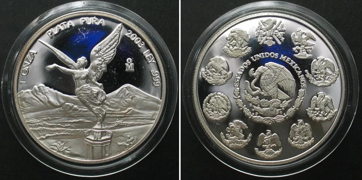 2003 MEXICO. 1 Onza 2003, LIBERTAD, silver 1 oz, PROOF, RARE! Proof