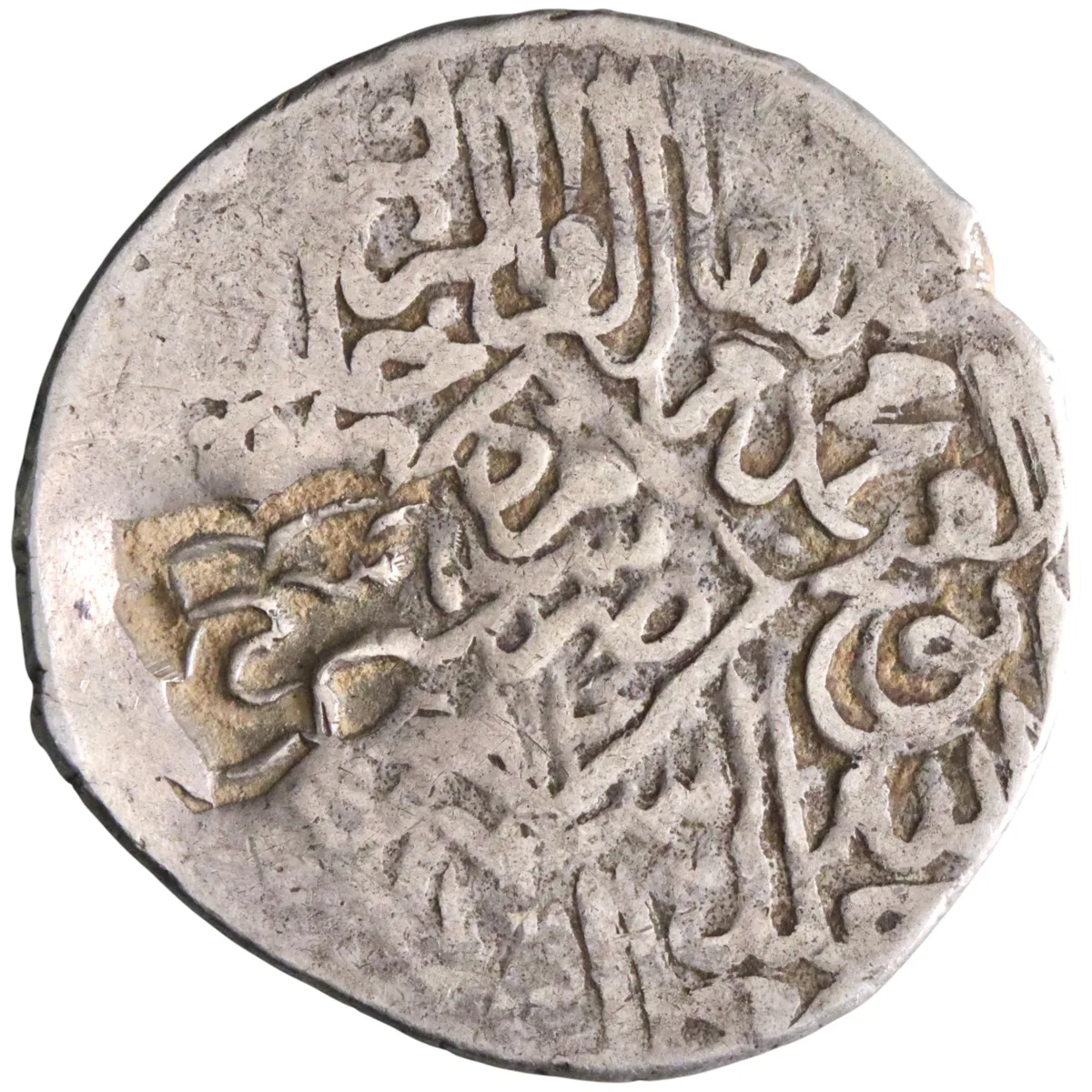 Shaybanid: Muhammad Shaybani (1500-1510), silver tanka (5.02g), AH 914 (1508-1509 CE). Uncertain countermark.