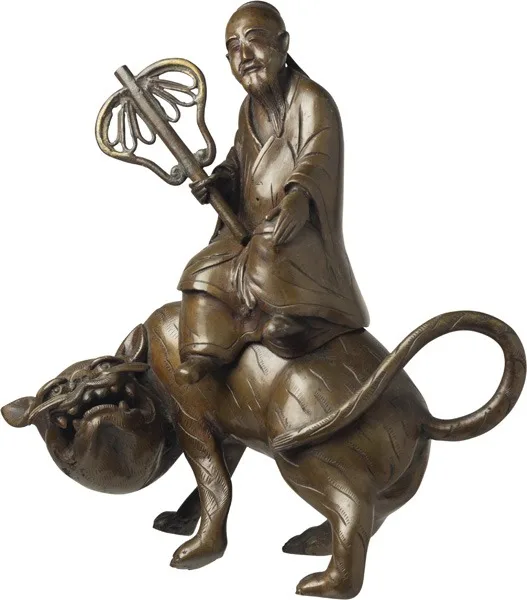 Chinese Early Qing Bronze Daoist Figure of Zhang Daoling
