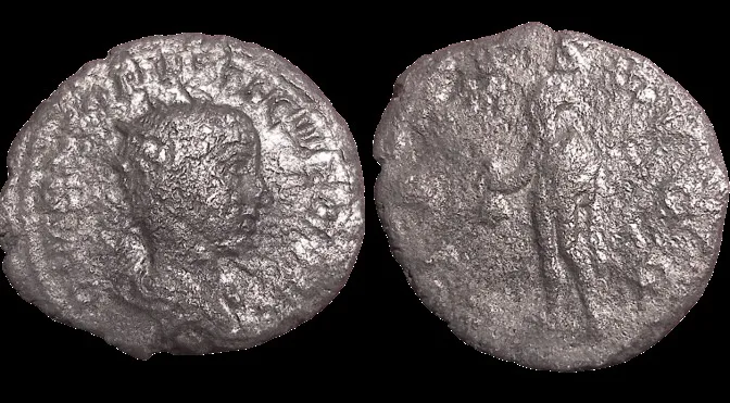 Roman HERENNIUS ETRUSCUS CAESAR (Struck 250-251 AD) AR 22mm, 2.8g antoninianus. Scarce