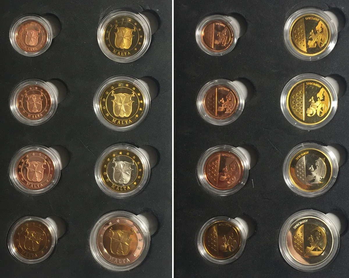 2006 MALTA - SPECIMEN Euro Pattern Proof Set ND (2006) Proof