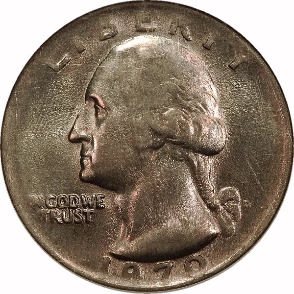 Washington 25¢, 1970-D, Struck on 10C Thickness Stock (4.3 Grams), 25¢, MS62 , NGC