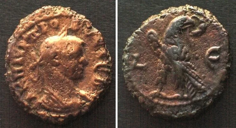 280 PROBUS. Potin Tetradrachm of ALEXANDRIA, L E (Yr.5 = 279/280), eagle, aXF! EF-