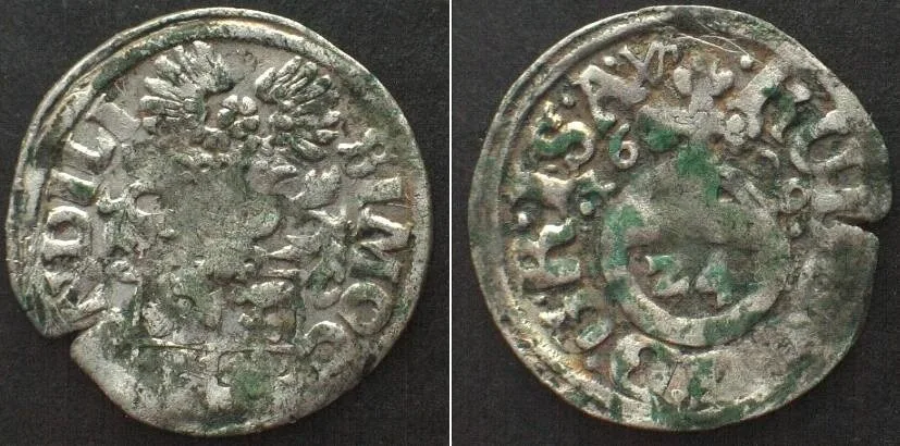 1609 German States LIPPE-DETMOLD. 1/24 Taler 1609, SIMON VI, silver AU!