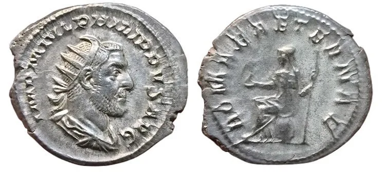 Philip I. 244-249 AD, AR 23mm, 4.77g. Antoninianus. Rome mint. Very Fine